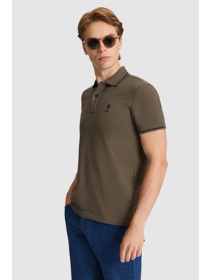 U.s. Polo Assn. Erkek Koyu Haki Tişört Basic 50326975-VR111