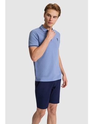 U.s. Polo Assn. Erkek Indigo Tişört Basic 50326975-VR028