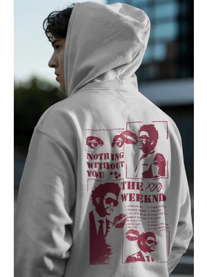 Sevbano The Weeknd Rapper Şarkıcı Sırt Baskılı Unisex Oversize Premium Hoodie