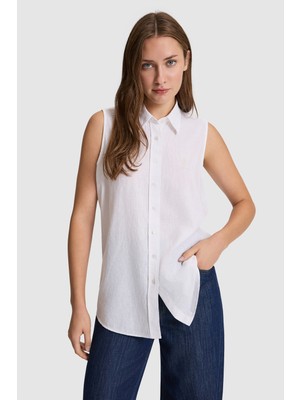 U.s. Polo Assn. Kadın Beyaz Gömlek Kısa Kollu 50320212-VR013