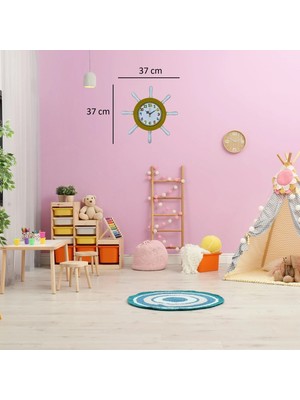Dinç Store 44 Sarı Çocuk Odası Kamelalı Dümen Duvar Saati