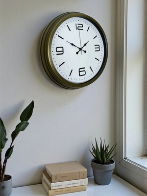 Dinç Store 44 Modern Tasarım Eskitme 40 cm Metal Duvar Saati