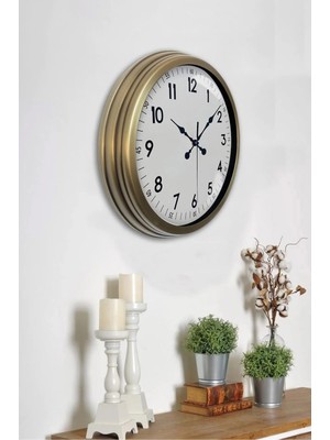 Dinç Store 44 40 cm Eskitme Metal Standart Duvar Saati