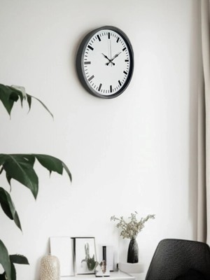 Dinç Store 44 36 cm Gri Sade Dekoratif Duvar Saati