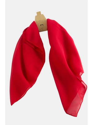 Dinç Store 44 Kırmızı Siyah Şifon Fular 50 cm