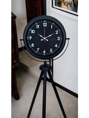 Dinç Store 44 Royal Black Tripod Ayaklı Modern Tasarım Saat