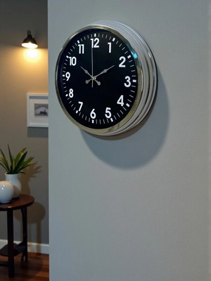 Dinç Store 44 Modern 40 cm Metal Krom Standart Duvar Saati