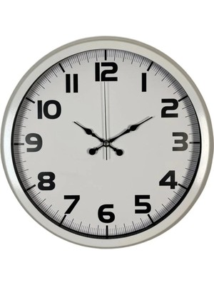 Dinç Store 44 Sade Tasarım Beyaz 40 cm Metal Duvar Saati