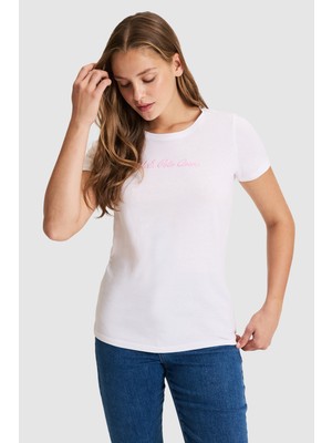 U.s. Polo Assn. Kadın Beyaz Tişört Basic 50323450-VR013