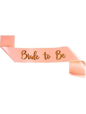 Skygo Bride To Be Saten Kuşak Pembe Üzeri Metalize Altın Yazılı 160X9.5 cm
