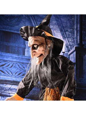 Skygo Cadılar Bayramı Halloween Sensörlü Işıklı Sesli Cadı 145 cm