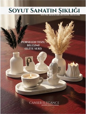 Canseb Elegance Soyut Sanatın Şıklığı - 9 Parça Dekoratif Obje Biblo Vazo Seti (Beyaz)