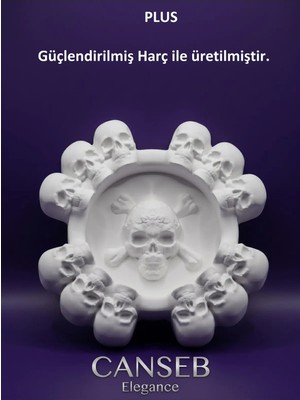 Canseb Elegance Kuru Kafa Küllük Dekoratif 11CM - Gotik Tarzı - Rock Tarzı - Skull