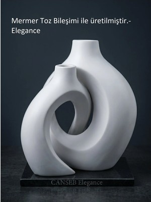 Canseb Elegance Premıum Sarmaşık Sevgili Ikili Vazo Dekoratif - 16/13CM