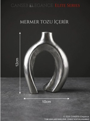 Canseb Elegance Infinity Dekoratif Vazo - Krom Renk - Kendinden Hoş Kokulu - Elite Series - 12X10CM