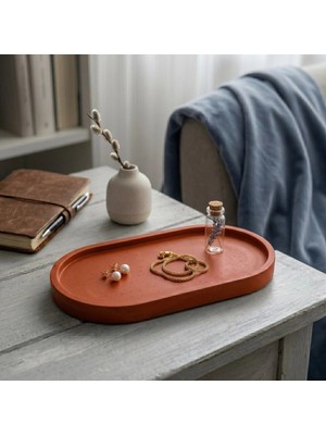 Canseb Elegance Premium - 18CM - Dekoratif Tepsi - Tabak - Beton Sunumluk - Lüks Tasarım Özenli Işçilik