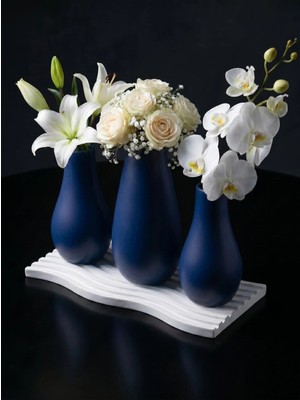 Canseb Elegance Elegance Serisi - Dörtlü Vazo Set - Renkli - Kendinden Hoş Kokulu - Dekoratif Set - (Çiçekler Dahil Değildir)
