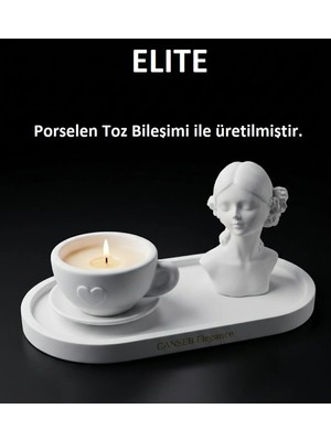 Canseb Elegance Üçlü Dekoratif Amaçlı Kahve Fincanı & Kız Obje Set