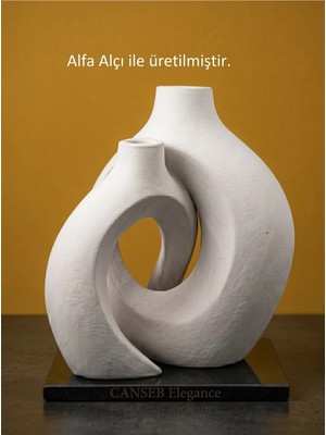 Canseb Elegance Premıum Sarmaşık Sevgili Ikili Vazo Dekoratif - 16/13CM