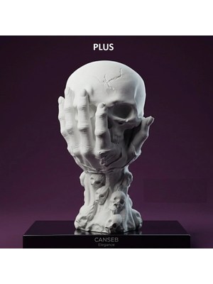 Canseb Elegance 9cm Kuru Kafa Figürü (9cm Boyutunda) Biblo - Rock - Gotik Tarzı - Chopper Tarzı - Harley Tarzı