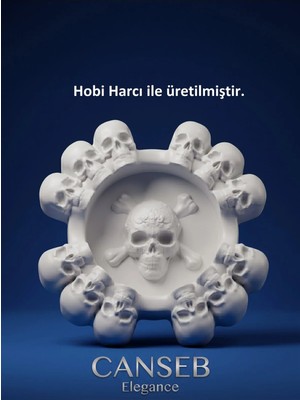 Canseb Elegance Kuru Kafa Küllük Dekoratif 11CM - Gotik Tarzı - Rock Tarzı - Skull