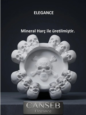 Canseb Elegance Kuru Kafa Küllük Dekoratif 11CM - Gotik Tarzı - Rock Tarzı - Skull