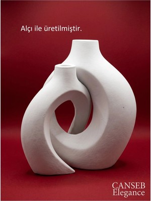 Canseb Elegance Premıum Sarmaşık Sevgili Ikili Vazo Dekoratif - 16/13CM