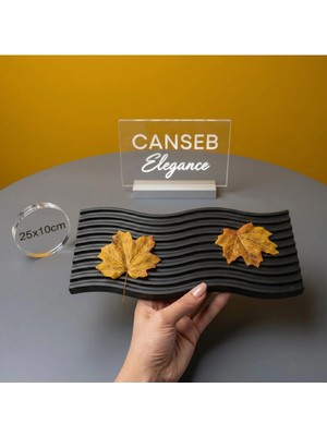 Canseb Elegance Premium - Renkli - Dalgalı Dekoratif Tepsi, Sunumluk, Tabak