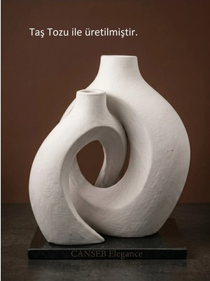 Canseb Elegance Premıum Sarmaşık Sevgili Ikili Vazo Dekoratif - 16/13CM