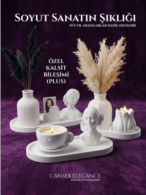Canseb Elegance Soyut Sanatın Şıklığı - 9 Parça Dekoratif Obje Biblo Vazo Seti (Beyaz)