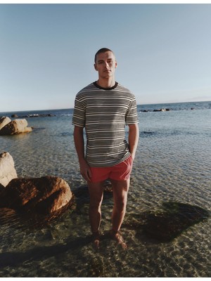 Marks & Spencer Pamuk Karışımlı Çizgili T-Shirt