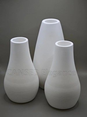 Canseb Elegance Taş Tozu Beton 15CM / 13CM / 13CM | Üçlü Takım Vazo - Premıum