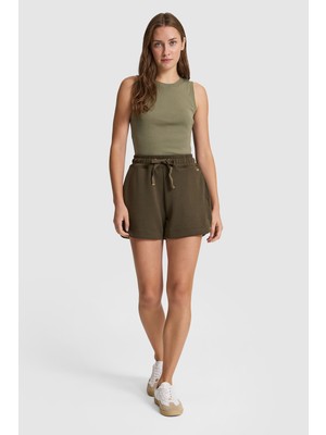 U.s. Polo Assn. Kadın Koyu Haki Şort (Örme) 50321667-VR111