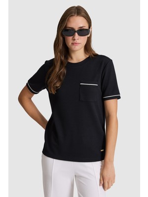 U.s. Polo Assn. Kadın Siyah Tişört Basic 50323552-VR046