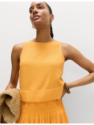 Marks & Spencer Keten Karışımlı Bluz