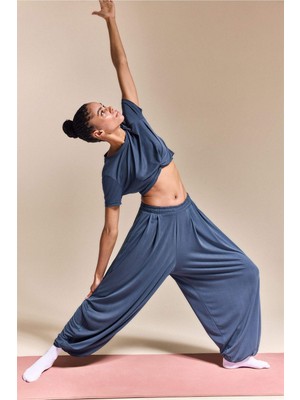 DeFacto Wide Leg Standart Paça Standart Boy Modal Sporcu Antrasit Pantolon H1198AX26HS