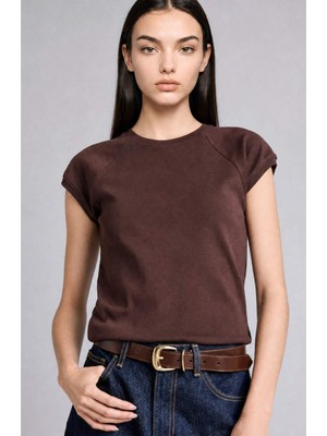 DeFacto %100 Pamuk Slim Fit Bisiklet Yaka Basic Düz Ribana Kısa Kollu Tişört E0243AX26AU