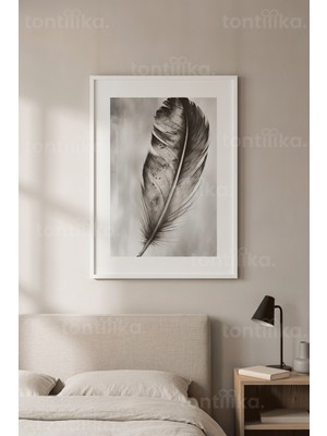 Tontilika Tüy ve Doğa Minimalist 1. Kalite Ahşap Çerçeveli Tablo