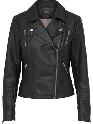 Only 15153079 Only Onlgemma Faux Leather Bıker Otw Noos Kadın  Deri Mont Black