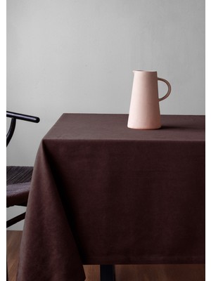 Gauze Fabric Design Safir Kadife Dokulu Dertsiz Ütü Istemeyen Yüksek Kaliteli Koyu Kahve Masa Örtüsü