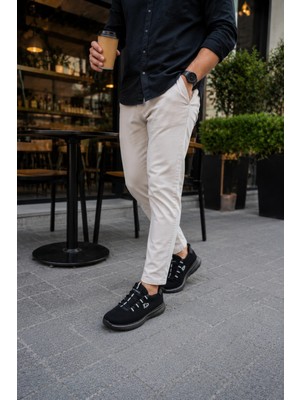 In Step Veltron Kıng Paolo Erkek Günlük Spor Ayakkabı – Hafif, Nefes Alabilen Triko Yüzeyli Konforlu Siyah Sneaker