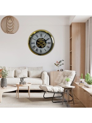 Dinç Store 44 Gold Atlas Royale 60 cm Çarklı Duvar Saati