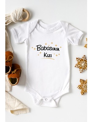 Limon Babasının Kızı Baskılı Yarım Kollu Bebek Body & Zıbın
