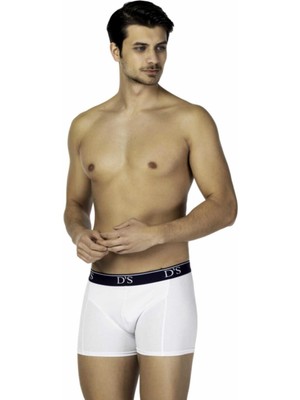 D'S Damat Boxer Beyaz Renkli Erkekler İçin Günlük Kullanıma Uygun S Beden