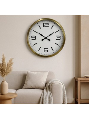 Dinç Store 44 60 cm Gold Metal Dekoratif Duvar Saati