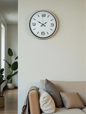 Dinç Store 44 36 cm Krem Modern Dekoratif Duvar Saati