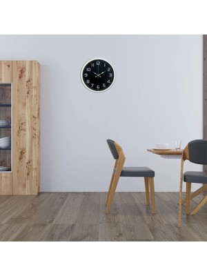 Dinç Store 44 White Contrast 40 cm Metal Duvar Saati