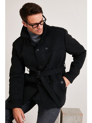 Buratti Slim Fit Cepli Pamuklu Kaşe KABAN Erkek KABAN 5841015