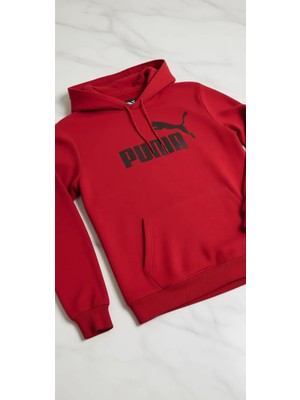 Puma Ess Big Logo Hoodie Erkek Kapüşonlu Kırmızı 2XL Sezonluk Rahat Kesim