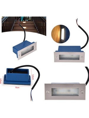 Navex Ledli Merdiven Basamak Armatürü Metal Kasa Mavi Işık